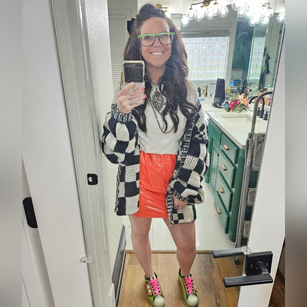 Shiny Orange PVC Skirt